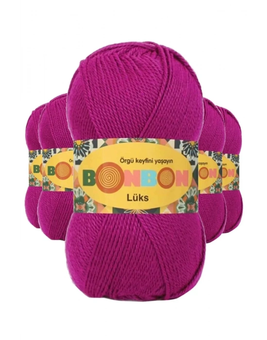 5 Adet Lüks Patik İpi Yünü Fuşya 98403