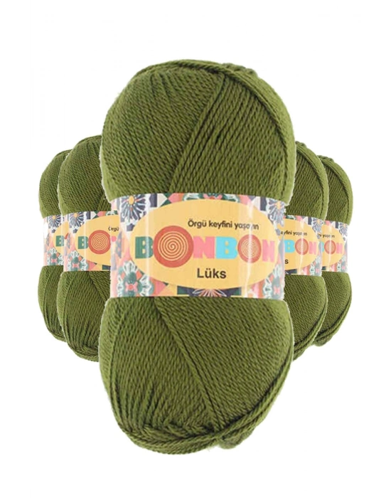 5 Adet Lüks Patik İpi Yünü Haki 98686