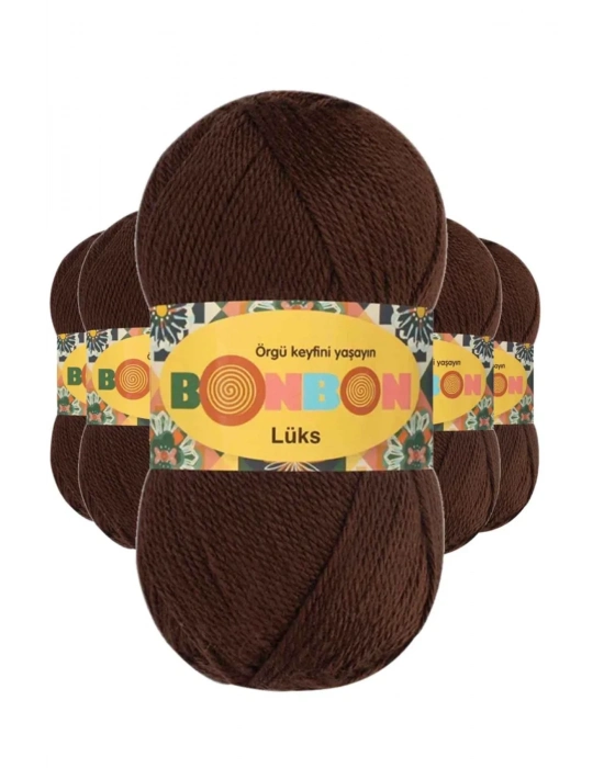 5 Adet Lüks Patik İpi Yünü Kahve 98297