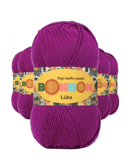 5 Adet Lüks Patik İpi Yünü Koyu Fuşya 98677