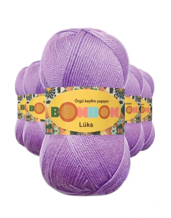 5 Adet Lüks Patik İpi Yünü Lila 98275 - bonbon mudanis