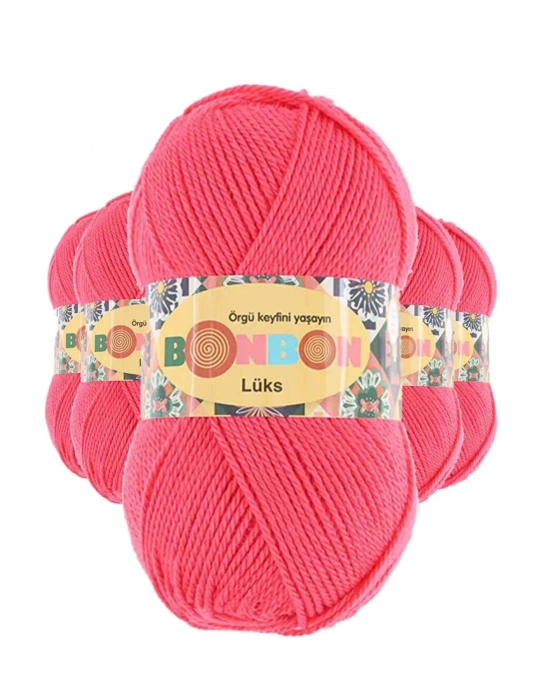 5 Adet Lüks Patik İpi Yünü Mercan 98299