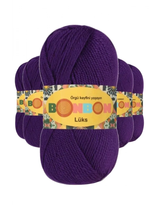 5 Adet Lüks Patik İpi Yünü Mor 98290