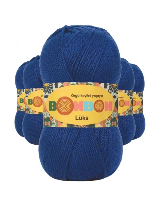 5 Adet Lüks Patik İpi Yünü Saks Mavi 98488