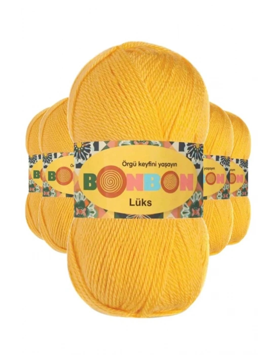 5 Adet Lüks Patik İpi Yünü Sarı 98289 - bonbon mudanis