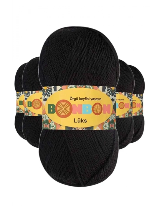 5 Adet Lüks Patik İpi Yünü Siyah 98206