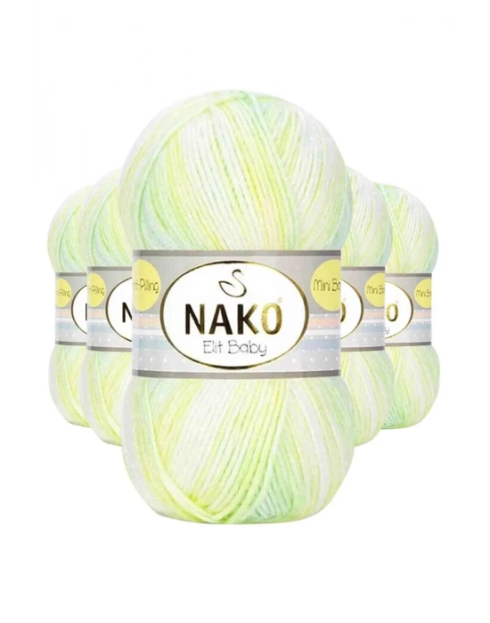 5 Adet Mini Batik Bebe El Örgü İpi Sarı Yeşil 32424