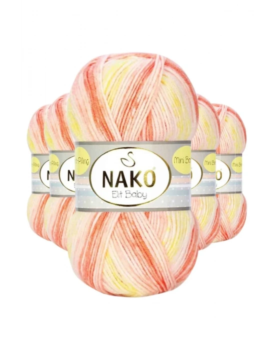 5 Adet Mini Batik Bebe El Örgü İpi Turuncu Sarı 32430