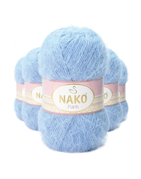 5 Adet Paris El Örgü ipi Yünü Mavi 4129