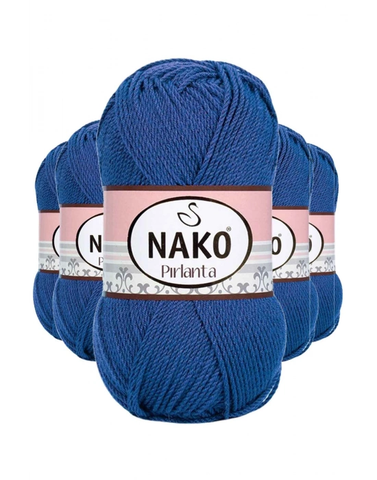 5 Adet Pırlanta Amigurumi El Örgü İpi Yünü Koyu Mavi 10084