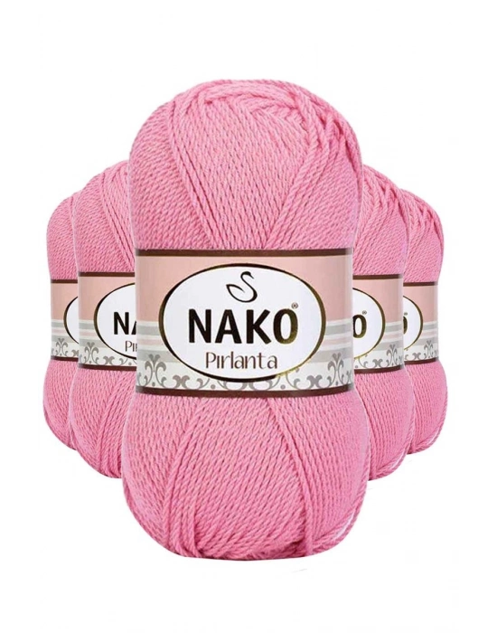5 Adet Pırlanta Amigurumi El Örgü İpi Yünü Pembe 6740