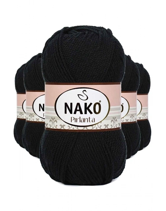 5 Adet Pırlanta Amigurumi El Örgü İpi Yünü Siyah 217