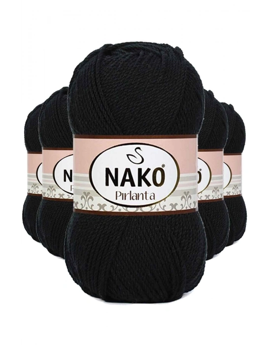 5 Adet Pırlanta Amigurumi El Örgü İpi Yünü Siyah 217