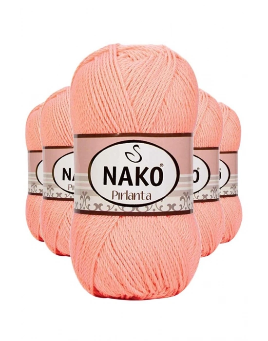 5 Adet Pırlanta Amigurumi El Örgü İpi Yünü Somon 3148