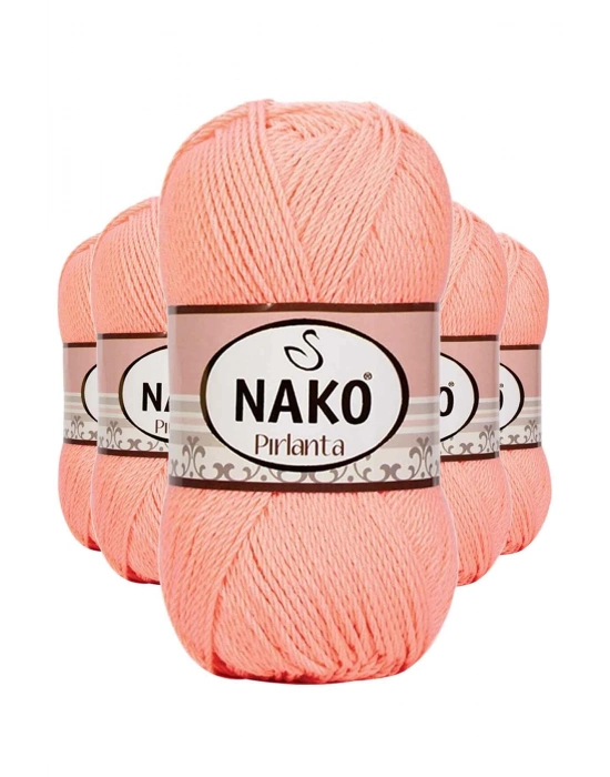 5 Adet Pırlanta Amigurumi El Örgü İpi Yünü Somon 3148