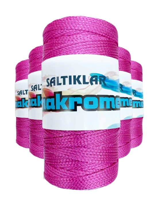 5 Adet Polyester Makrome İpi 1538 Fuşya 100 gr