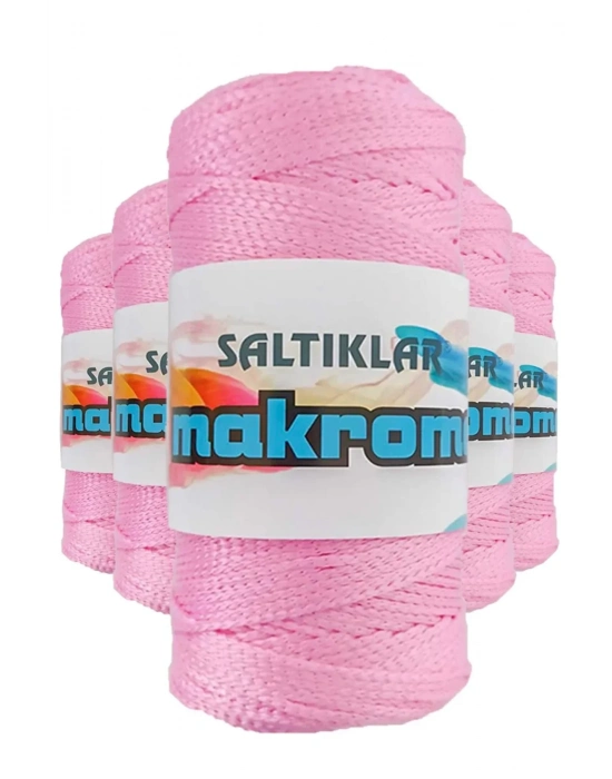 5 Adet Polyester Makrome İpi 1545 Pembe 100 gr