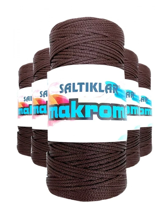 5 Adet Polyester Makrome İpi 2070 Kahve 100 gr