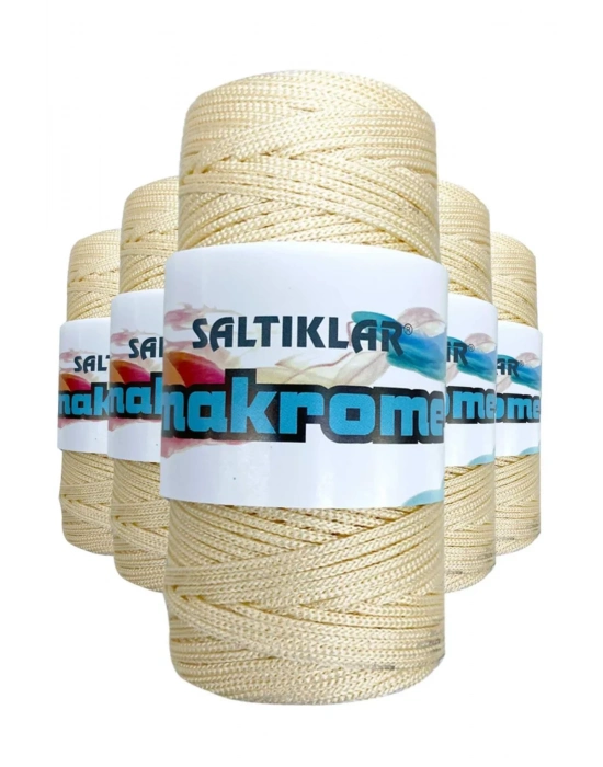 5 Adet Polyester Makrome İpi 270 Krem 100 gr