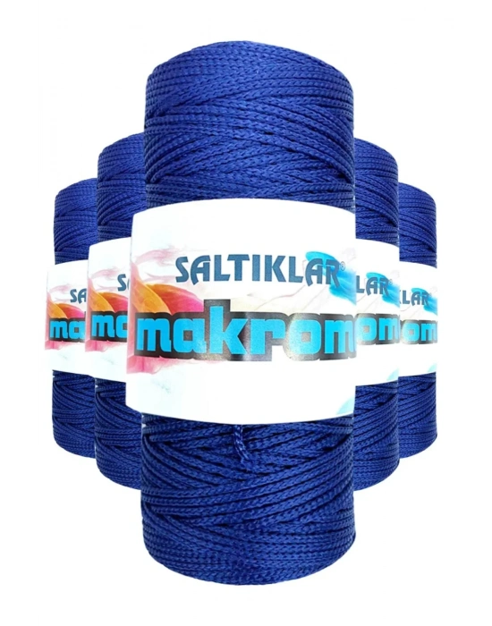 5 Adet Polyester Makrome İpi 370 Lacivert 100 gr
