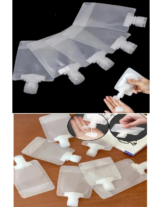 5 Adet Şeffaf Sıvı Kozmetik Çantaları Seyahat Losyon Şampuan Yüz Kremi El Sabunu Ambalajı