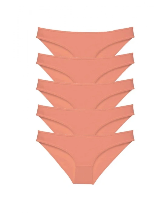 5 adet Süper Eko Set Likralı Kadın Slip Külot Pudra