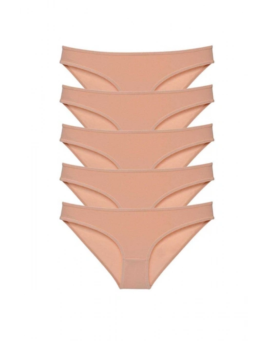 5 adet Süper Eko Set Likralı Kadın Slip Külot Ten