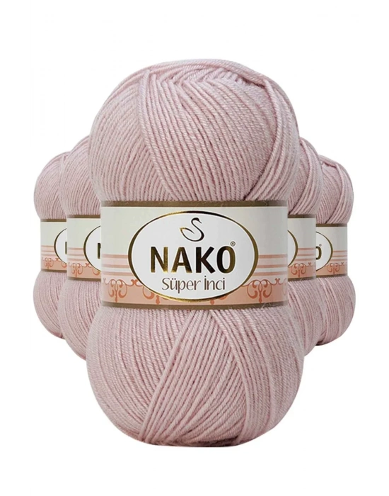 5 Adet Süper İnci El Örgü İpi 100 gr Gül Goncası 318