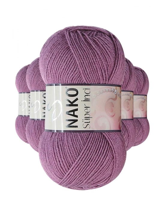 5 Adet Süper İnci El Örgü İpi 100 gr Koyu Gülkurusu 569