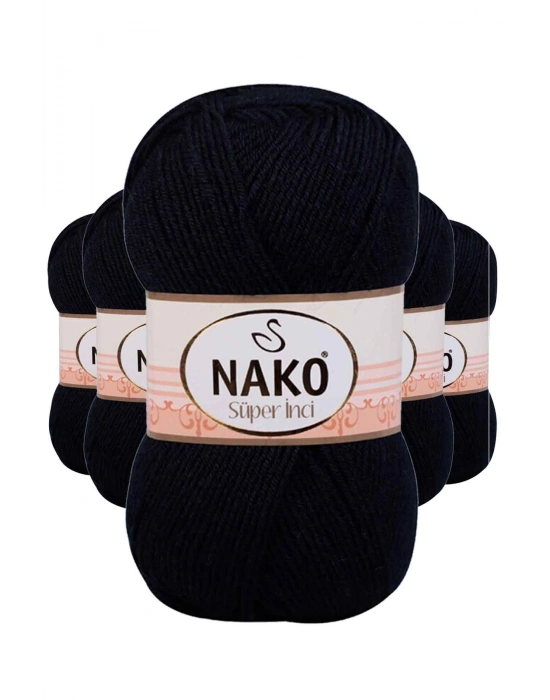 5 Adet Süper İnci El Örgü İpi 100 gr Lacivert 3088