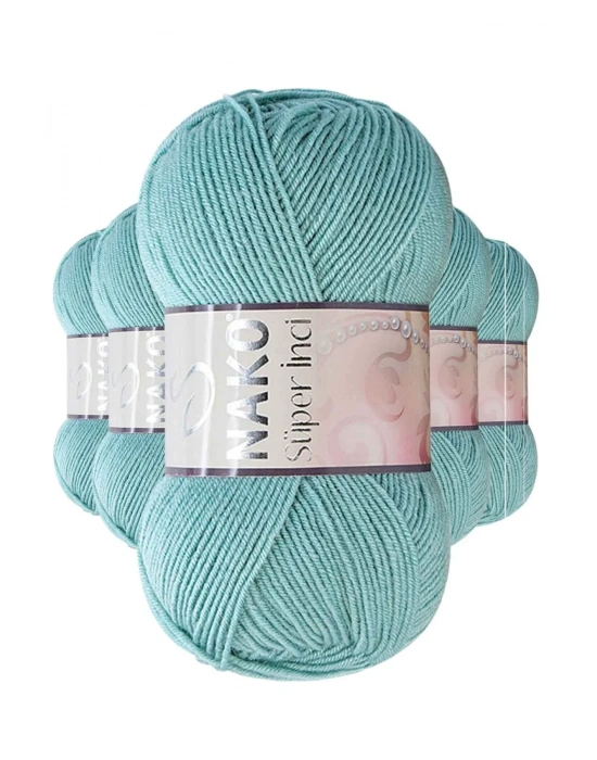 5 Adet Süper İnci El Örgü İpi 100 gr Mint Yeşili 2524
