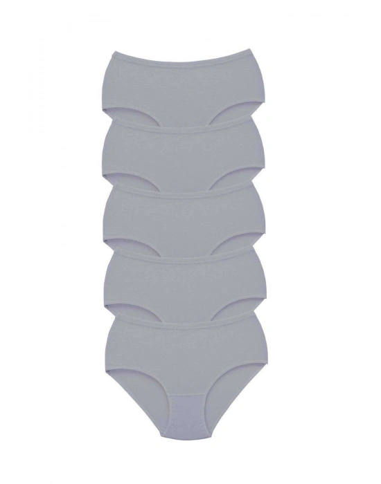 5 Adet Tutku Kadın Yüksek Bel Bato Kalın Lastik Külot Gri