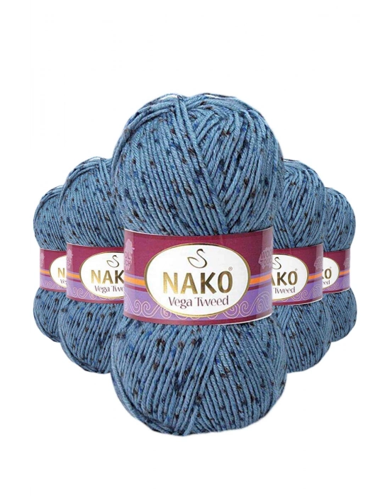 5 Adet Vega Tweed Premium Akrilik El Örgü İpi Yünü No: 31764