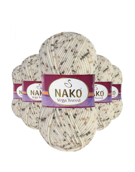 5 Adet Vega Tweed Premium Akrilik El Örgü İpi Yünü No: 35017
