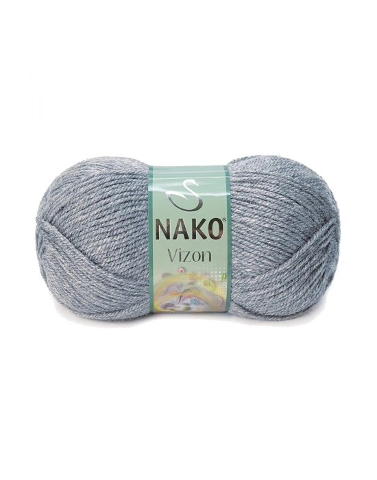 5 Adet Vizon Premium Akrilik El Örgü İpi Yünü Renk No:194 Sis Gri