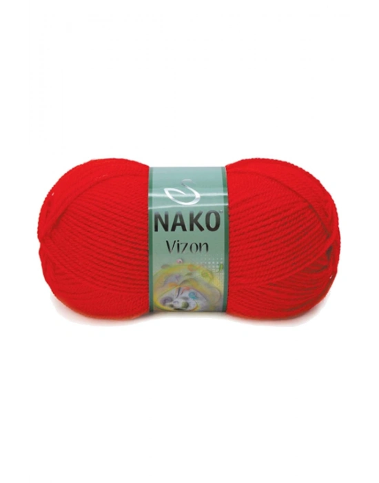 5 Adet Vizon Premium Akrilik El Örgü İpi Yünü Renk No:207 Alev Kırmızı