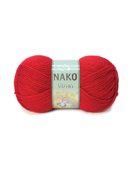 5 Adet Vizon Premium Akrilik El Örgü İpi Yünü Renk No:251 Bayrak Kırmızı