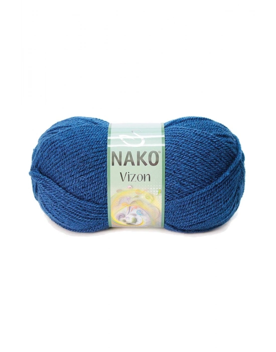 5 Adet Vizon Premium Akrilik El Örgü İpi Yünü Renk No:517 Orta Mavi