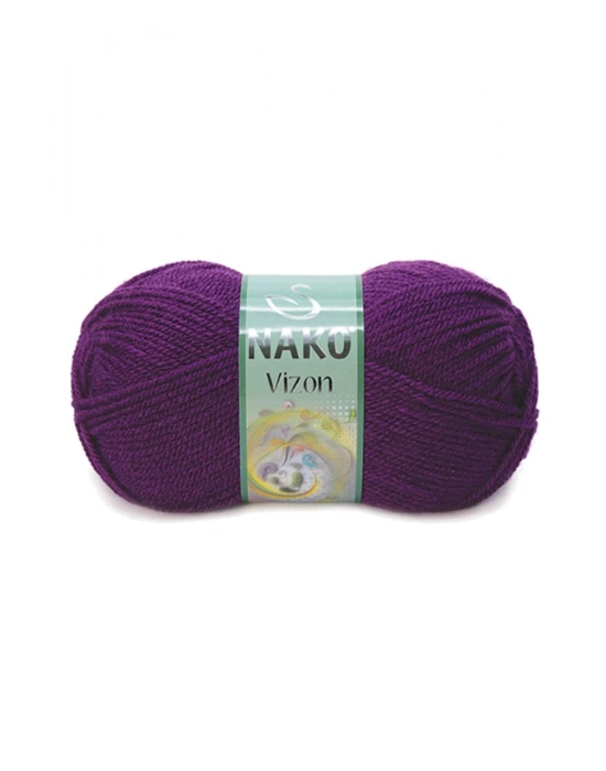 5 Adet Vizon Premium Akrilik El Örgü İpi Yünü Renk No:60 Mürdüm