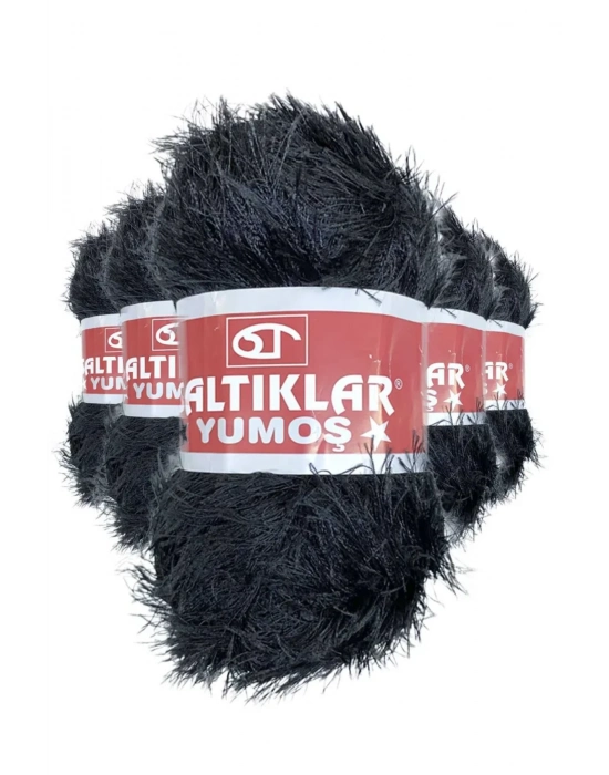 5 Adet Yumoş Sakallı El Örgü Ipi Yünü SİYAH