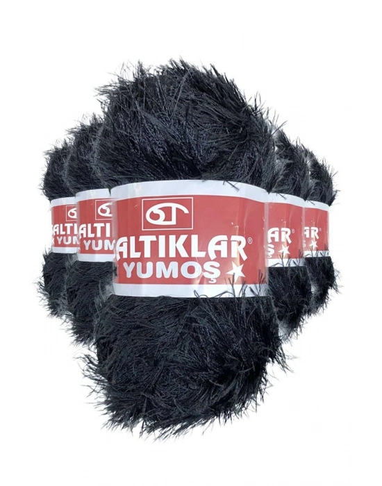 5 Adet Yumoş Sakallı El Örgü Ipi Yünü SİYAH