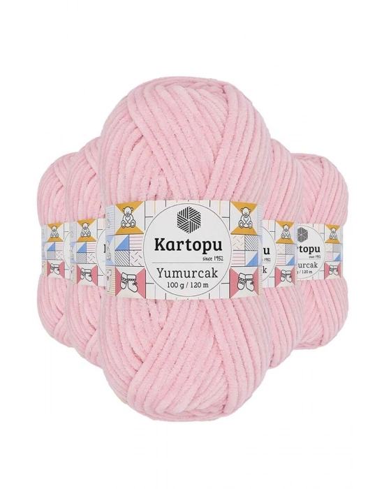 5 Adet Yumurcak Kadife El Örgü İpi Bebe Pembe K768