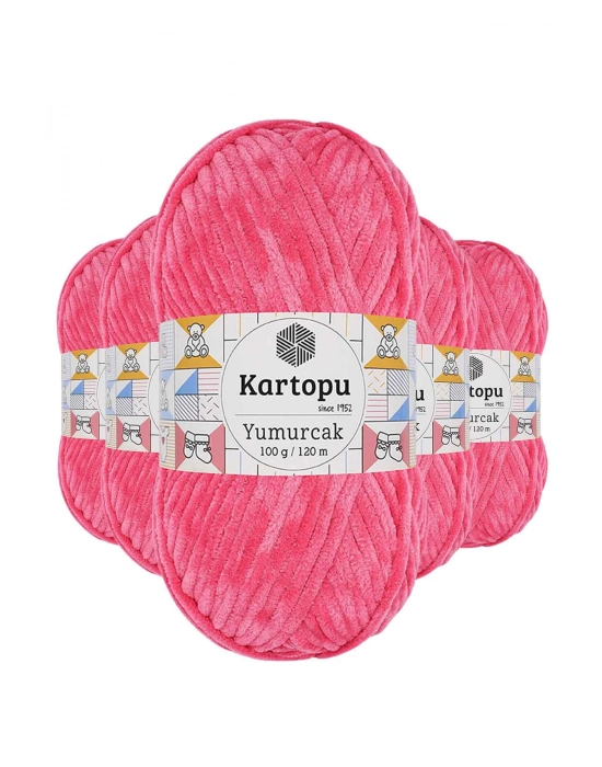 5 Adet Yumurcak Kadife El Örgü İpi Pembe K798