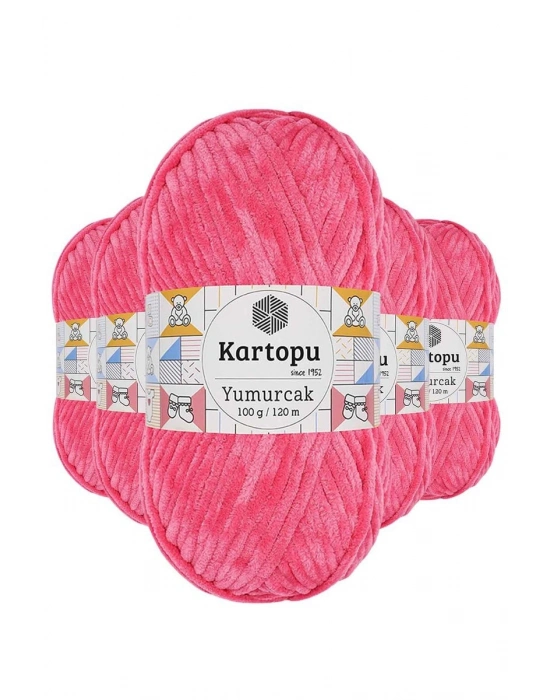 5 Adet Yumurcak Kadife El Örgü İpi Pembe K798