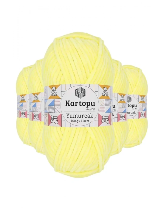 5 Adet Yumurcak Kadife El Örgü İpi Sarı K333