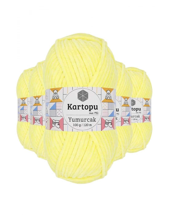 5 Adet Yumurcak Kadife El Örgü İpi Sarı K333