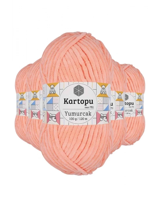 5 Adet Yumurcak Kadife El Örgü İpi Somon K218