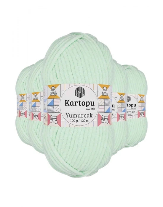 5 Adet Yumurcak Kadife El Örgü İpi Su Yeşili K560