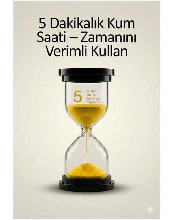® 5 Dakikalık Kum Saati Zamanlayıcı – SARI Dekoratif Masa Saati 4 Renk Seçeneği