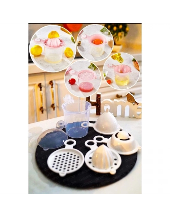 5 İn 1 Süzgeç - Huni - Limon Sıkacağı - Yumurta Akı Ayırıcı Hazneli Mutfak Aparatı